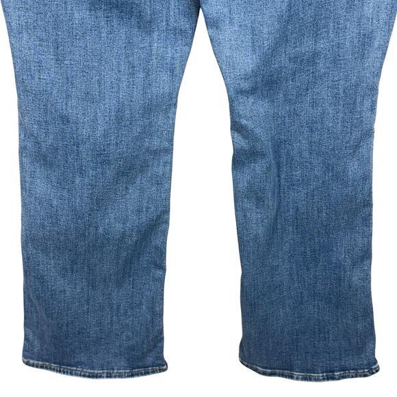 American Eagle SZ 12 SHORT Kick Boot Jeans Floral Embroidery Stretch Mid-Rise - Picture 6 of 13